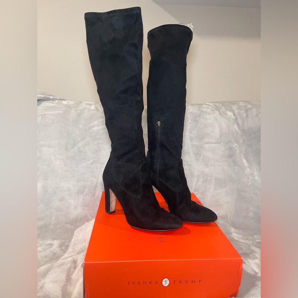 Ivanka Trump Black Over the Knee Boots Size 9